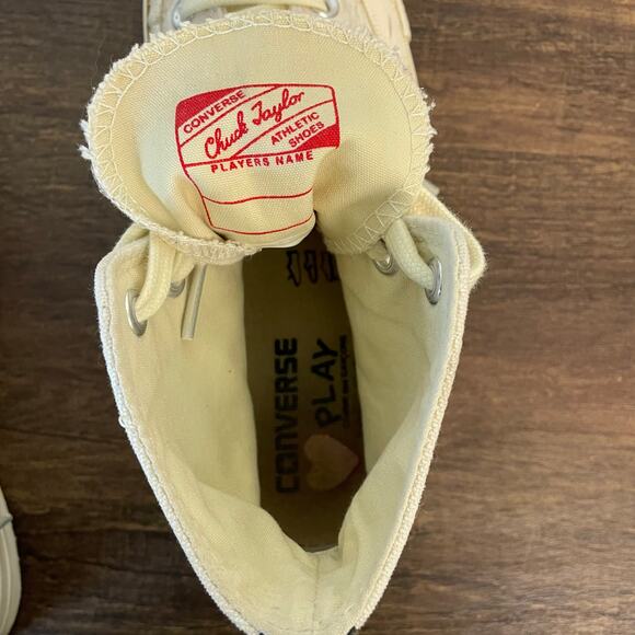 CDG Play Converse Chuck Taylor High Top White Red Heart Men's 6 Women's 8 - Picture 11 of 11